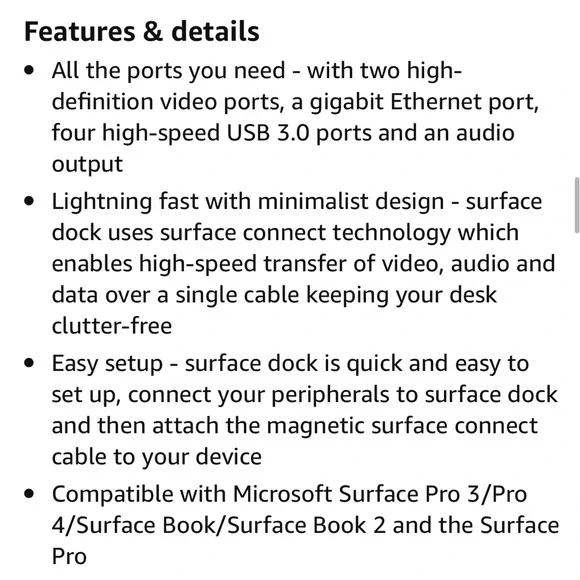 Microsoft Surface Dock. NEW! Sealed in Box /Retails for $200 - Picture 5 of 6
